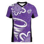Hobart Hurricanes Custom Women V-Neck T-Shirt Minimalism Aboriginal