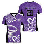Hobart Hurricanes Custom Women V-Neck T-Shirt Minimalism Aboriginal