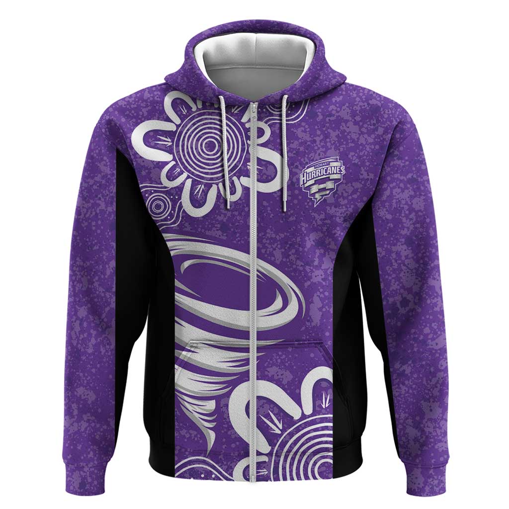 Hobart Hurricanes Custom Zip Hoodie Minimalism Aboriginal
