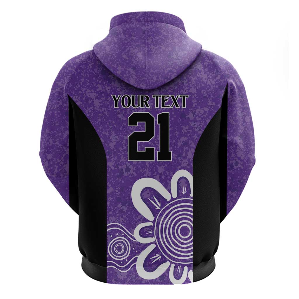 Hobart Hurricanes Custom Zip Hoodie Minimalism Aboriginal