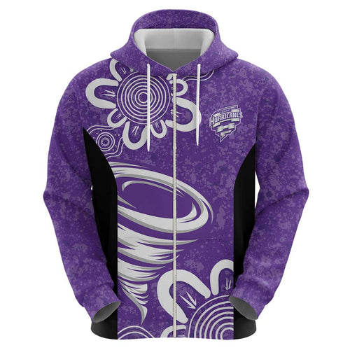 Hobart Hurricanes Custom Zip Hoodie Minimalism Aboriginal