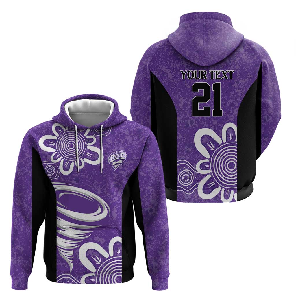 Hobart Hurricanes Custom Zip Hoodie Minimalism Aboriginal