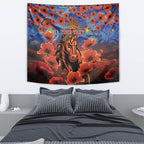 Personalised Broncos Rugby ANZAC Tapestry Starry Night and Field of Poppies