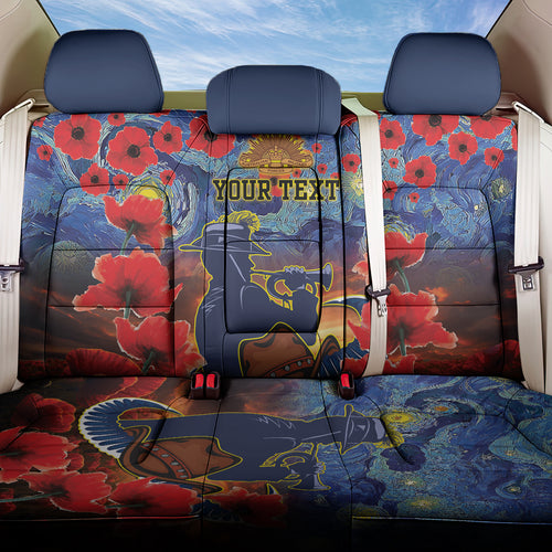Personalised Cowboys Rugby ANZAC Back Car Seat Cover Starry Night and Field of Poppies