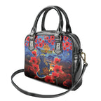 Personalised Cowboys Rugby ANZAC Shoulder Handbag Starry Night and Field of Poppies