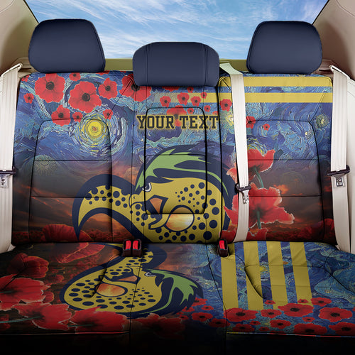 Personalised Eels Rugby ANZAC Back Car Seat Cover Starry Night and Field of Poppies