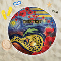 Personalised Eels Rugby ANZAC Beach Blanket Starry Night and Field of Poppies