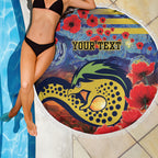 Personalised Eels Rugby ANZAC Beach Blanket Starry Night and Field of Poppies
