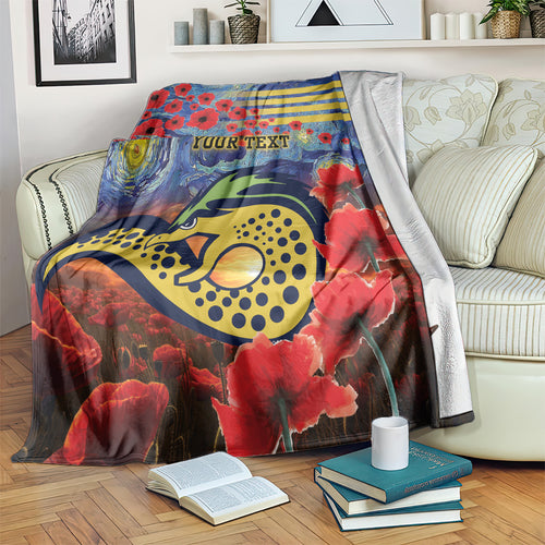 Personalised Eels Rugby ANZAC Blanket Starry Night and Field of Poppies