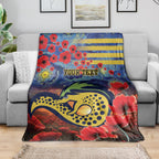 Personalised Eels Rugby ANZAC Blanket Starry Night and Field of Poppies