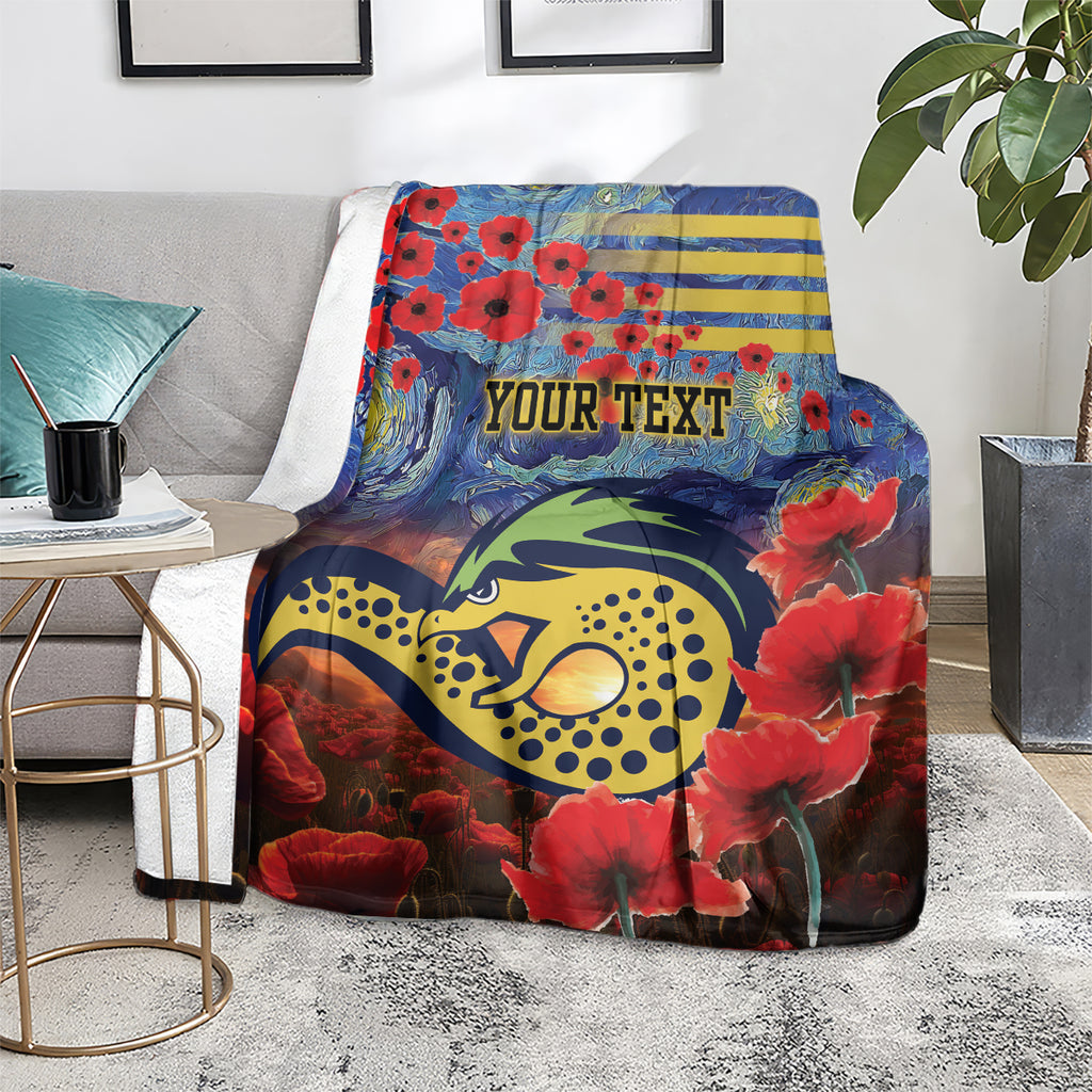 Personalised Eels Rugby ANZAC Blanket Starry Night and Field of Poppies