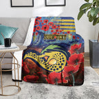 Personalised Eels Rugby ANZAC Blanket Starry Night and Field of Poppies