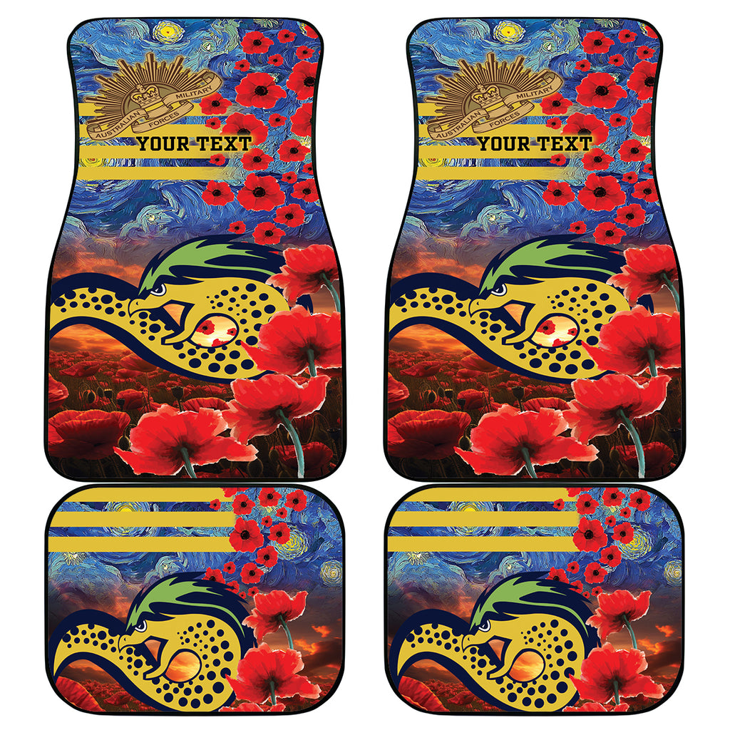 Personalised Eels Rugby ANZAC Car Mats Starry Night and Field of Poppies