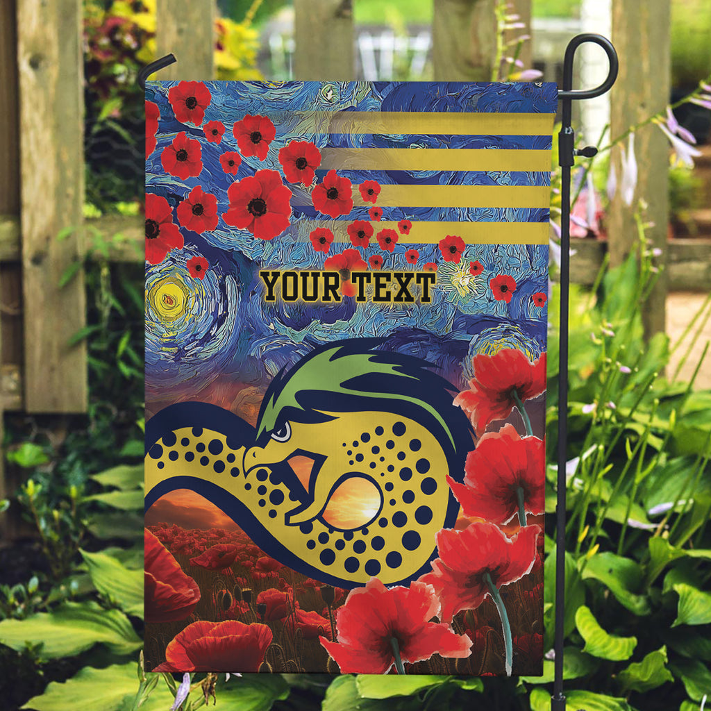 Personalised Eels Rugby ANZAC Garden Flag Starry Night and Field of Poppies