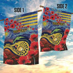 Personalised Eels Rugby ANZAC Garden Flag Starry Night and Field of Poppies