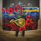 Personalised Eels Rugby ANZAC Hooded Blanket Starry Night and Field of Poppies