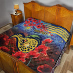 Personalised Eels Rugby ANZAC Quilt Starry Night and Field of Poppies