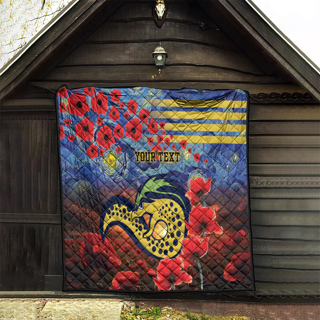 Personalised Eels Rugby ANZAC Quilt Starry Night and Field of Poppies