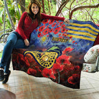 Personalised Eels Rugby ANZAC Quilt Starry Night and Field of Poppies