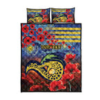 Personalised Eels Rugby ANZAC Quilt Bed Set Starry Night and Field of Poppies