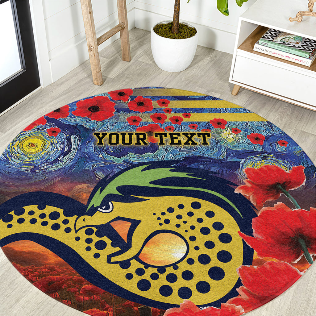 Personalised Eels Rugby ANZAC Round Carpet Starry Night and Field of Poppies