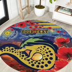 Personalised Eels Rugby ANZAC Round Carpet Starry Night and Field of Poppies