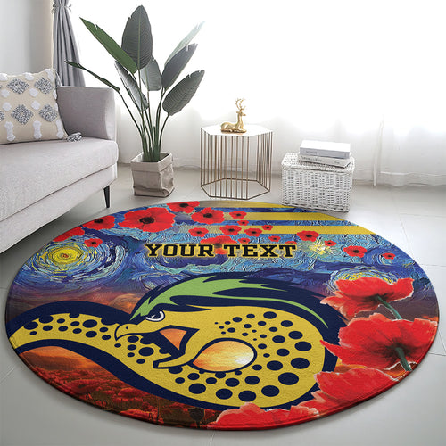 Personalised Eels Rugby ANZAC Round Carpet Starry Night and Field of Poppies