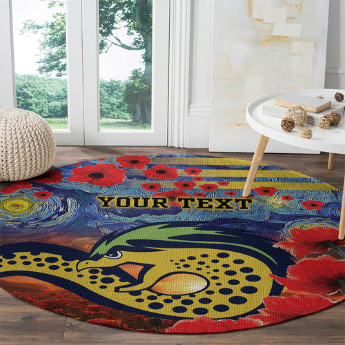 Personalised Eels Rugby ANZAC Round Carpet Starry Night and Field of Poppies