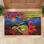 Personalised Eels Rugby ANZAC Rubber Doormat Starry Night and Field of Poppies