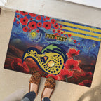 Personalised Eels Rugby ANZAC Rubber Doormat Starry Night and Field of Poppies