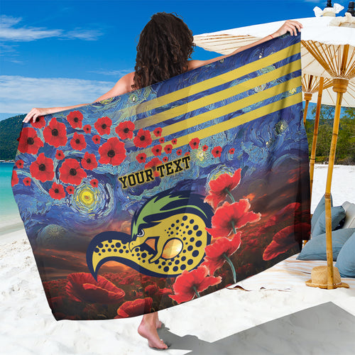 Personalised Eels Rugby ANZAC Sarong Starry Night and Field of Poppies