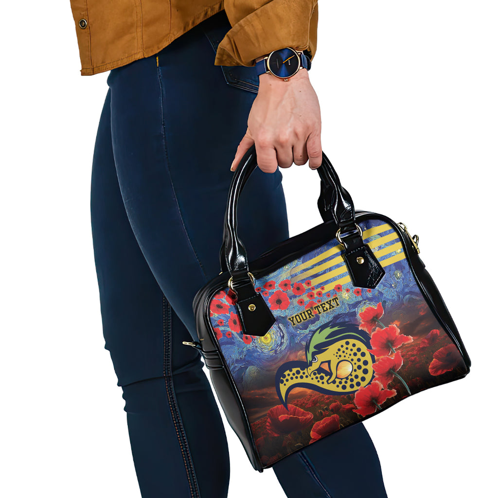 Personalised Eels Rugby ANZAC Shoulder Handbag Starry Night and Field of Poppies