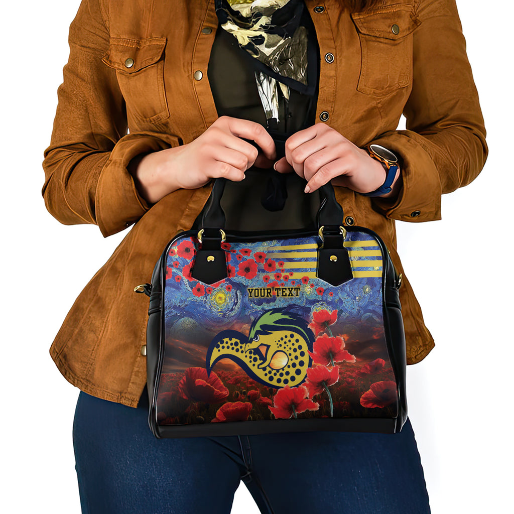 Personalised Eels Rugby ANZAC Shoulder Handbag Starry Night and Field of Poppies