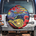 Personalised Eels Rugby ANZAC Spare Tire Cover Starry Night and Field of Poppies
