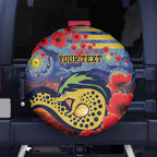 Personalised Eels Rugby ANZAC Spare Tire Cover Starry Night and Field of Poppies