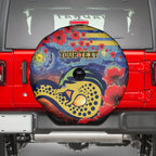 Personalised Eels Rugby ANZAC Spare Tire Cover Starry Night and Field of Poppies