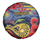 Personalised Eels Rugby ANZAC Spare Tire Cover Starry Night and Field of Poppies