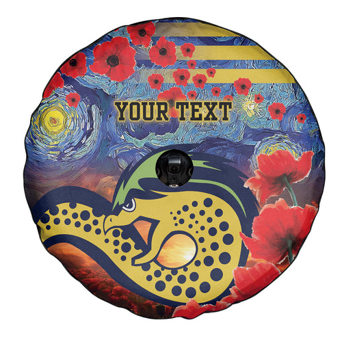 Personalised Eels Rugby ANZAC Spare Tire Cover Starry Night and Field of Poppies