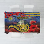 Personalised Eels Rugby ANZAC Tablecloth Starry Night and Field of Poppies