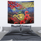 Personalised Eels Rugby ANZAC Tapestry Starry Night and Field of Poppies