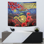 Personalised Eels Rugby ANZAC Tapestry Starry Night and Field of Poppies