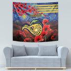 Personalised Eels Rugby ANZAC Tapestry Starry Night and Field of Poppies