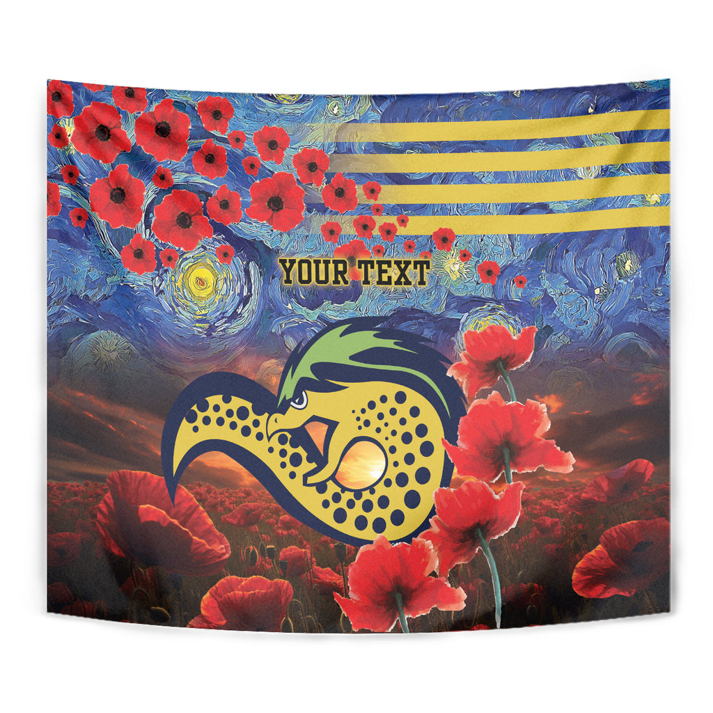 Personalised Eels Rugby ANZAC Tapestry Starry Night and Field of Poppies