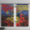 Personalised Eels Rugby ANZAC Window Curtain Starry Night and Field of Poppies
