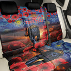 Personalised Panthers Rugby ANZAC Back Car Seat Cover Starry Night and Field of Poppies