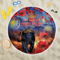 Personalised Panthers Rugby ANZAC Beach Blanket Starry Night and Field of Poppies
