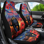 Personalised Panthers Rugby ANZAC Car Seat Cover Starry Night and Field of Poppies