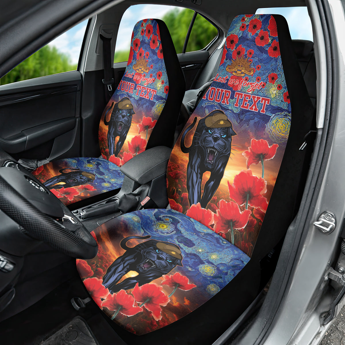 Personalised Panthers Rugby ANZAC Car Seat Cover Starry Night and Field of Poppies