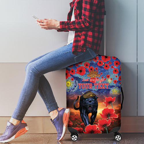 Personalised Panthers Rugby ANZAC Luggage Cover Starry Night and Field of Poppies