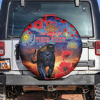Personalised Panthers Rugby ANZAC Spare Tire Cover Starry Night and Field of Poppies